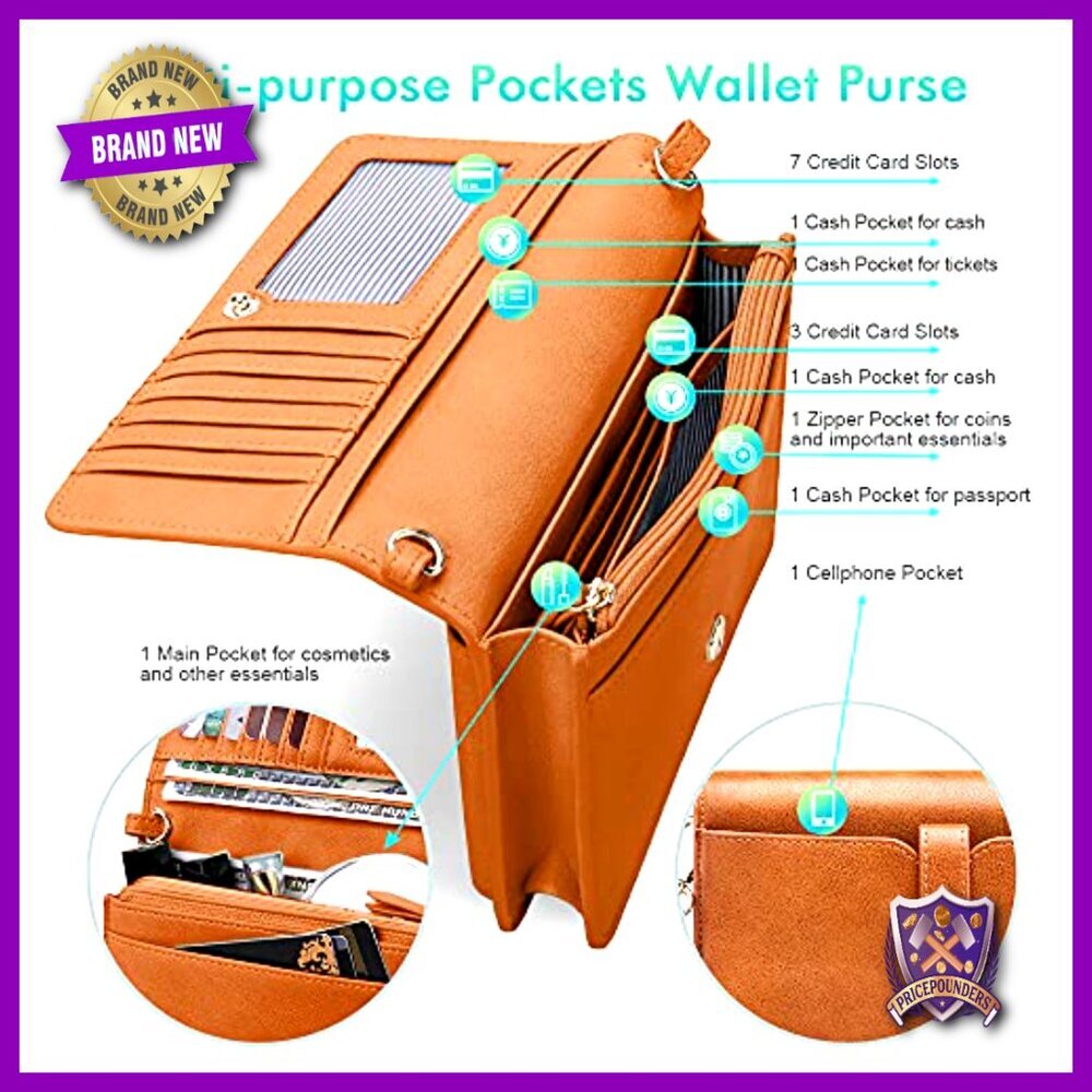 Small Crossbody Bag Cellphone Purse Wallet RFID Card Slots Adjustable Straps - Picture 3 of 7